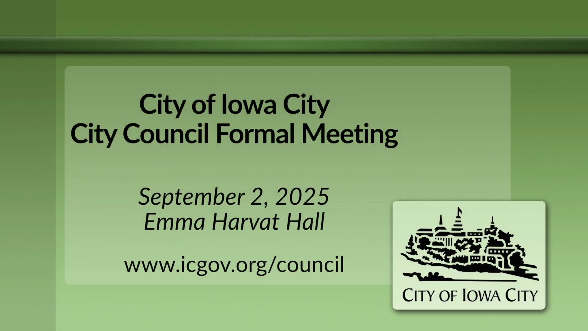 Iowa City City Council Meeting (Sept. 2, 2025)